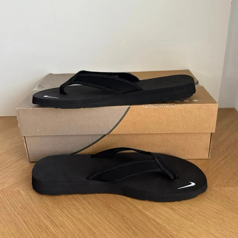 Nike Ultra Comfort Footbed Black/White Women Slides - SZ 10